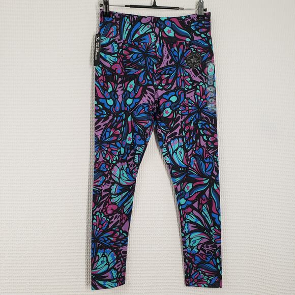 Converse Leggings Girls Large Purple Butterfly High Waisted Whimsygoth Colorful - Picture 1 of 13